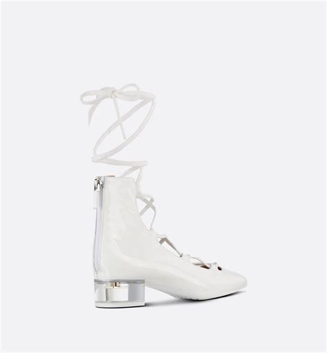 dior arty lace up boots|CHRISTIAN DIOR Arty White Patent Lace Up Back Zip Ankle .